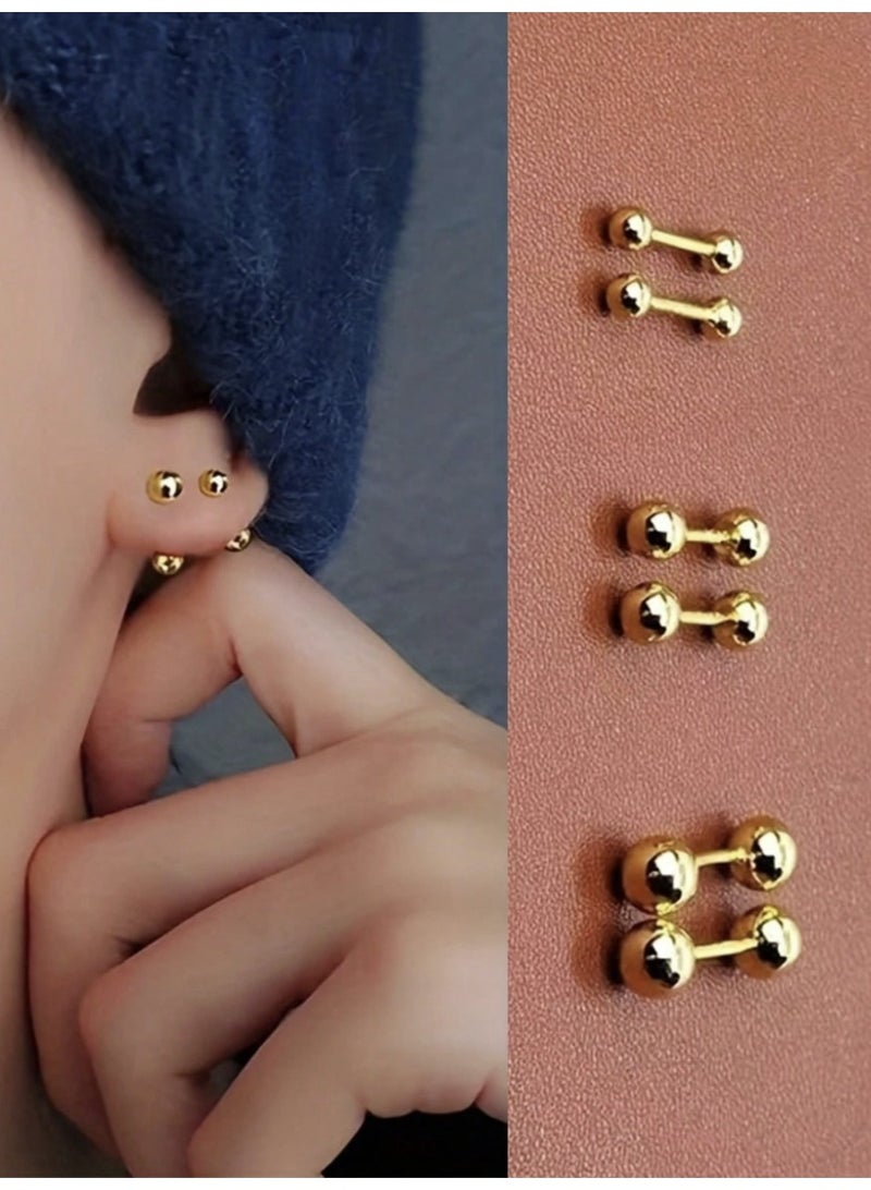 ڤيا أقراط كروية ناعمة متعددة الاستخدامات – لمسة ذهبية أنثوية لكل يوم - Image 3